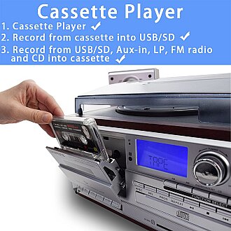 Looptone TR-18CD Hepsi Bir Arada Pikap Kasetçalar MP3 CD Çalar - DEFOLU - 6