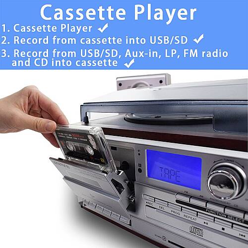 Looptone TR-18CD Hepsi Bir Arada Pikap Kasetçalar MP3 CD Çalar - DEFOLU - 6