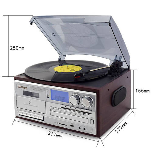 Looptone TR-18CD Hepsi Bir Arada Pikap Kasetçalar MP3 CD Çalar-DEFOLU