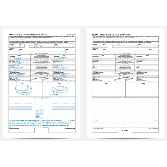 Maddi Hasarlı Trafik Kazası Şablonlu Tesip Tutanağı Örnekli - Thumbnail