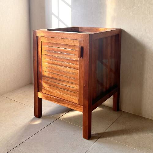 Mahogany Sipo Wood Bathroom Vanity Cabinet Ventilated Door - 60 cm / 24" - 6