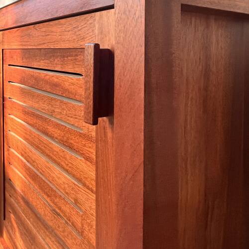 Mahogany Sipo Wood Bathroom Vanity Cabinet Ventilated Door - 60 cm / 24" - 8