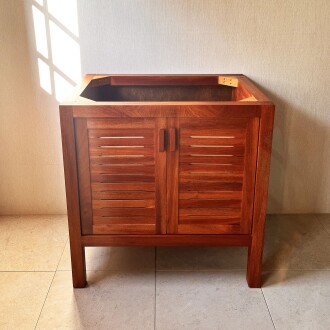 Mahogany Sipo Wood Bathroom Vanity Cabinet With 2 Ventilated Doors - 80 cm / 32" - 7