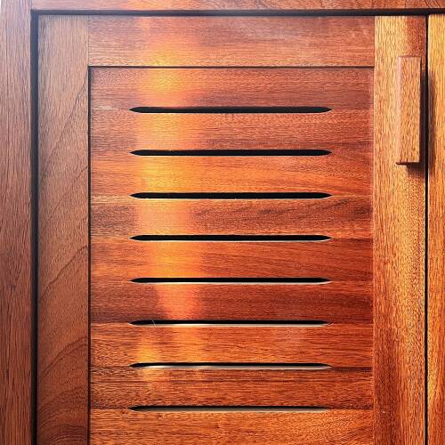 Mahogany Sipo Wood Bathroom Vanity Cabinet With 2 Ventilated Doors - 80 cm / 32" - 8