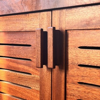 Mahogany Sipo Wood Bathroom Vanity Cabinet With 2 Ventilated Doors - 80 cm / 32" - 9