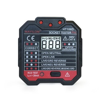 Mayilon Dijital Priz Soket Test Cihazı Voltaj Amper Ölçüm - 2