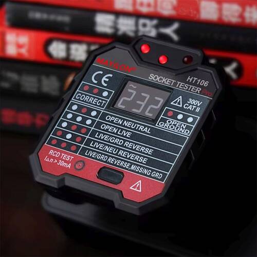 Mayilon Dijital Priz Soket Test Cihazı Voltaj Amper Ölçüm - 5