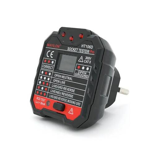 Mayilon Dijital Priz Soket Test Cihazı Voltaj Amper Ölçüm - 9