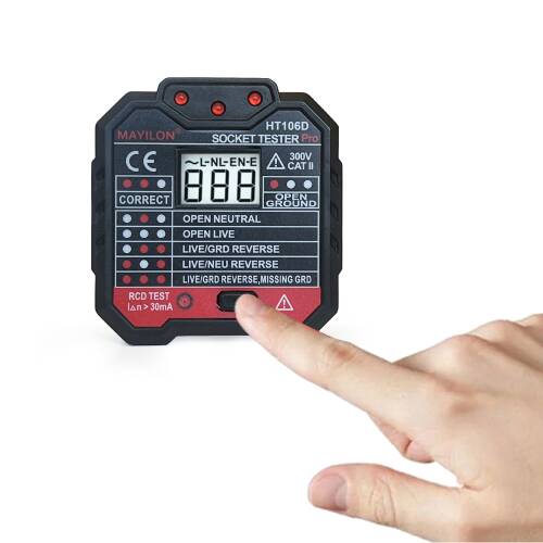 Mayilon Dijital Priz Soket Test Cihazı Voltaj Amper Ölçüm - 10