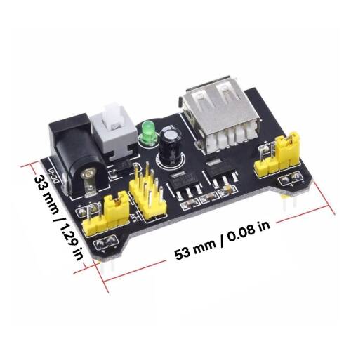 MB-102 Breadboard Güç Kaynağı Modülü Dual 5V/3.3V Output DC Voltaj Regülatörü - 4
