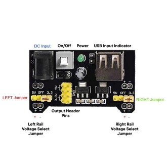 MB-102 Breadboard Güç Kaynağı Modülü Dual 5V/3.3V Output DC Voltaj Regülatörü - 5