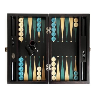 Meta Black Green Numeratörlü Masif Ahşap Tavla Siyah Yeşil 