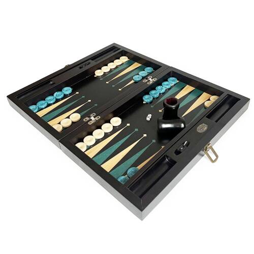 Meta Black Green Numeratörlü Masif Ahşap Tavla Siyah Yeşil - 7