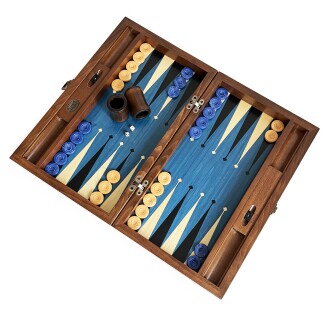 Meta Blue Numeratörlü Masif Ahşap Tavla Mavi - 3