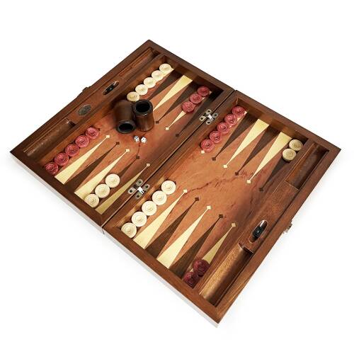 Meta Paduk Numeratörlü Masif Ahşap Tavla Kırmızı - 3