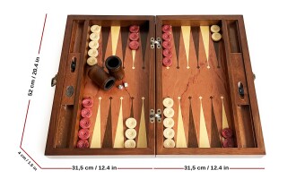 Meta Paduk Numeratörlü Masif Ahşap Tavla Kırmızı - 4