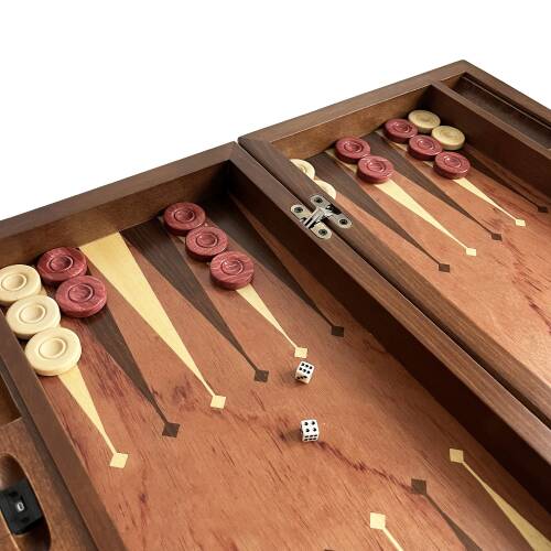 Meta Paduk Numeratörlü Masif Ahşap Tavla Kırmızı - 6