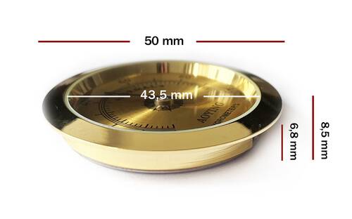 Metal Humidor Higrometresi ve Nemlendirici Haznesi Seti 50+43mm