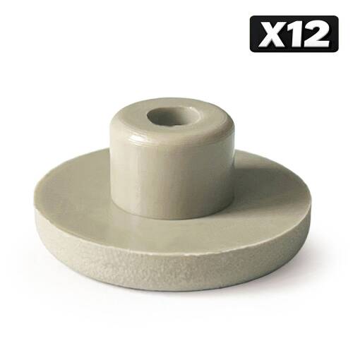 Mezmob 20MM Mobilya Ayağı 12 ADET Koruyucu Pabuç Baza Dübeli Sert Plastik Poligrit Bej - 1