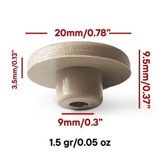 Mezmob 20MM Mobilya Ayağı 12 ADET Koruyucu Pabuç Baza Dübeli Sert Plastik Poligrit Bej - 2