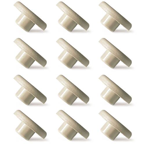 Mezmob 20MM Mobilya Ayağı 12 ADET Koruyucu Pabuç Baza Dübeli Sert Plastik Poligrit Bej - 9