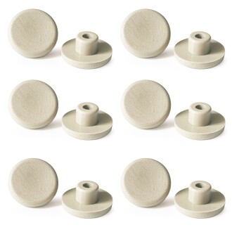 Mezmob 20MM Mobilya Ayağı 12 ADET Koruyucu Pabuç Baza Dübeli Sert Plastik Poligrit Bej - 10