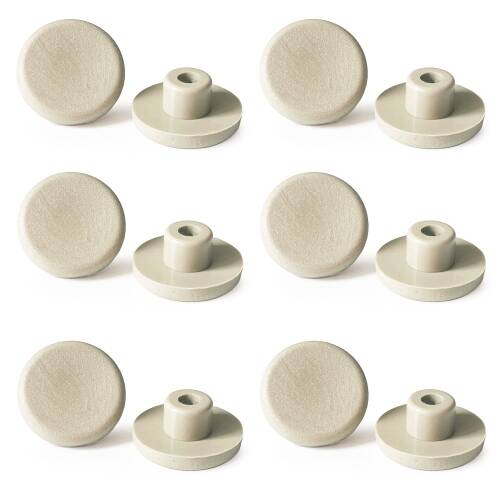 Mezmob 20MM Mobilya Ayağı 12 ADET Koruyucu Pabuç Baza Dübeli Sert Plastik Poligrit Bej - 10