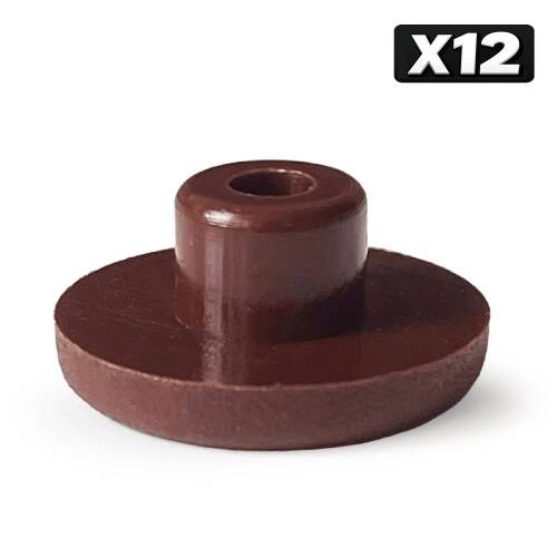 Mezmob 20MM Mobilya Ayağı 12 ADET Koruyucu Pabuç Baza Dübeli Sert Plastik Poligrit Kahverengi - 1