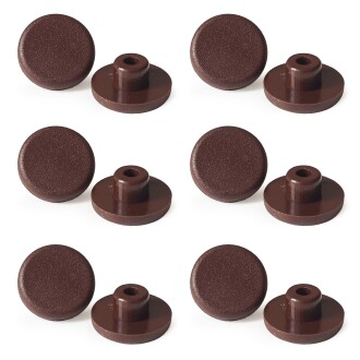 Mezmob 20MM Mobilya Ayağı 12 ADET Koruyucu Pabuç Baza Dübeli Sert Plastik Poligrit Kahverengi - 9