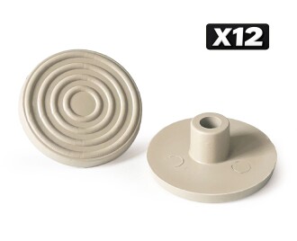Mezmob 30MM Mobilya Ayağı 12 ADET Koruyucu Pabuç Baza Dübeli Sert Plastik Poligrit Bej