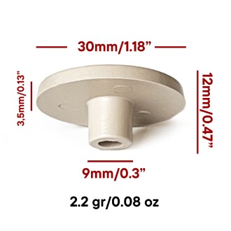 Mezmob 30MM Mobilya Ayağı 12 ADET Koruyucu Pabuç Baza Dübeli Sert Plastik Poligrit Bej - 2