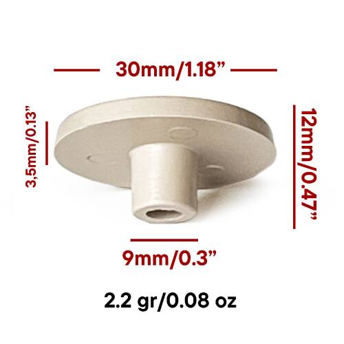 Mezmob 30MM Mobilya Ayağı 12 ADET Koruyucu Pabuç Baza Dübeli Sert Plastik Poligrit Bej - 2