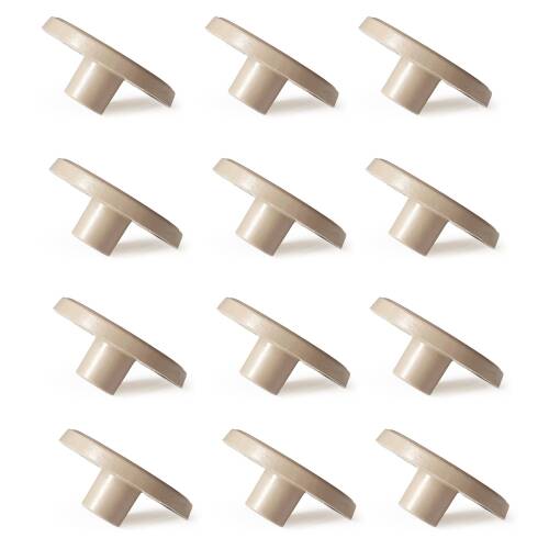 Mezmob 30MM Mobilya Ayağı 12 ADET Koruyucu Pabuç Baza Dübeli Sert Plastik Poligrit Bej - 9