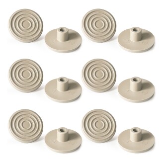 Mezmob 30MM Mobilya Ayağı 12 ADET Koruyucu Pabuç Baza Dübeli Sert Plastik Poligrit Bej - 10