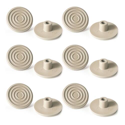 Mezmob 30MM Mobilya Ayağı 12 ADET Koruyucu Pabuç Baza Dübeli Sert Plastik Poligrit Bej - 10