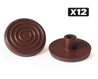Mezmob 30MM Mobilya Ayağı 12 ADET Koruyucu Pabuç Baza Dübeli Sert Plastik Poligrit Kahverengi