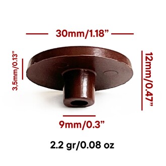 Mezmob 30MM Mobilya Ayağı 12 ADET Koruyucu Pabuç Baza Dübeli Sert Plastik Poligrit Kahverengi - 2