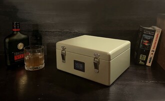 Mezmob İspanyol Sedir Humidor Puro Kutusu Baskı Kilitli Fitilli Haki Yeşil Lake Boya Dijital - Thumbnail