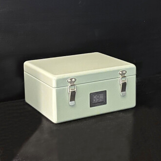 Mezmob İspanyol Sedir Humidor Puro Kutusu Baskı Kilitli Fitilli Haki Yeşil Lake Boya Dijital 