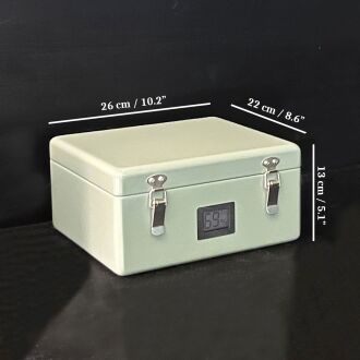 Mezmob İspanyol Sedir Humidor Puro Kutusu Baskı Kilitli Fitilli Haki Yeşil Lake Boya Dijital - 4