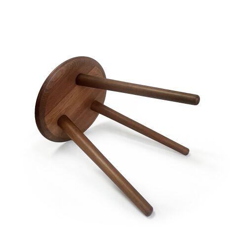 Mezmob Masif Kayın Tabure Sehpa 3'lü Set Saksılık Üç Ayaklı Yuvarlak Ceviz - 9