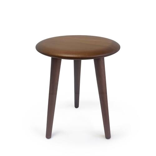 Mezmob Masif Kayın Tabure Sehpa Üç Ayaklı Yuvarlak Ceviz - 1