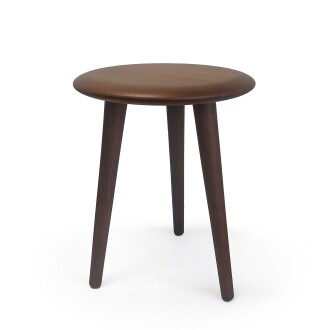 Mezmob Masif Kayın Tabure Sehpa Üç Ayaklı Yuvarlak Ceviz - 2