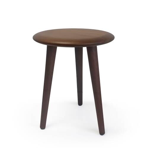 Mezmob Masif Kayın Tabure Sehpa Üç Ayaklı Yuvarlak Ceviz - 2