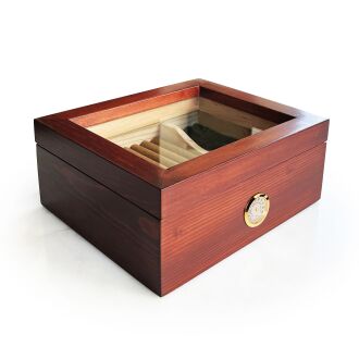 Cigar Humidor Cedar Wood 25-50 Cigars with Analog Hygrometer 2 Seperator