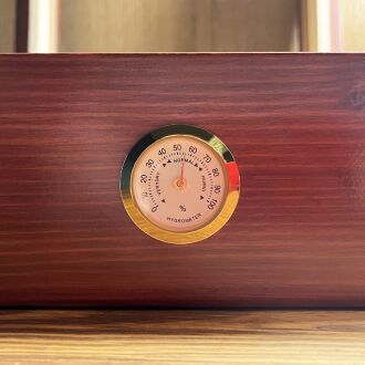 Mezmob Masif Yerli Sedir Ağacı Humidor Puro Kutusu Camlı 2 Bölmeli Analog - 10