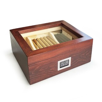Cigar Humidor Cedar Wood 25-50 Cigars with Digital Hygrometer 2 Seperator