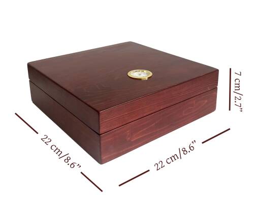 Mezmob Masif Yerli Sedir Ağacı Humidor Puro Kutusu Küçük Boy Analog - 4