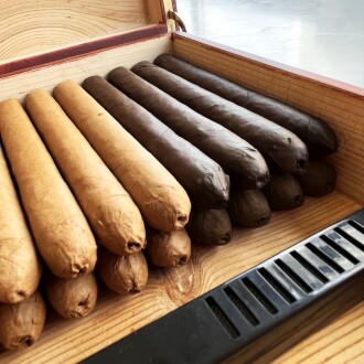 Mezmob Masif Yerli Sedir Ağacı Humidor Puro Kutusu Küçük Boy Analog - 10