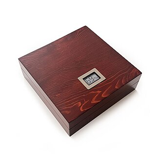 Mezmob Masif Yerli Sedir Ağacı Humidor Puro Kutusu Küçük Boy Dijital-Defolu